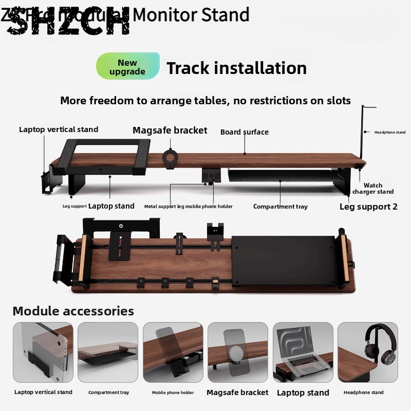 Desk Setup Riser - Z3 Pro 모듈형 모니터 라이저 원목