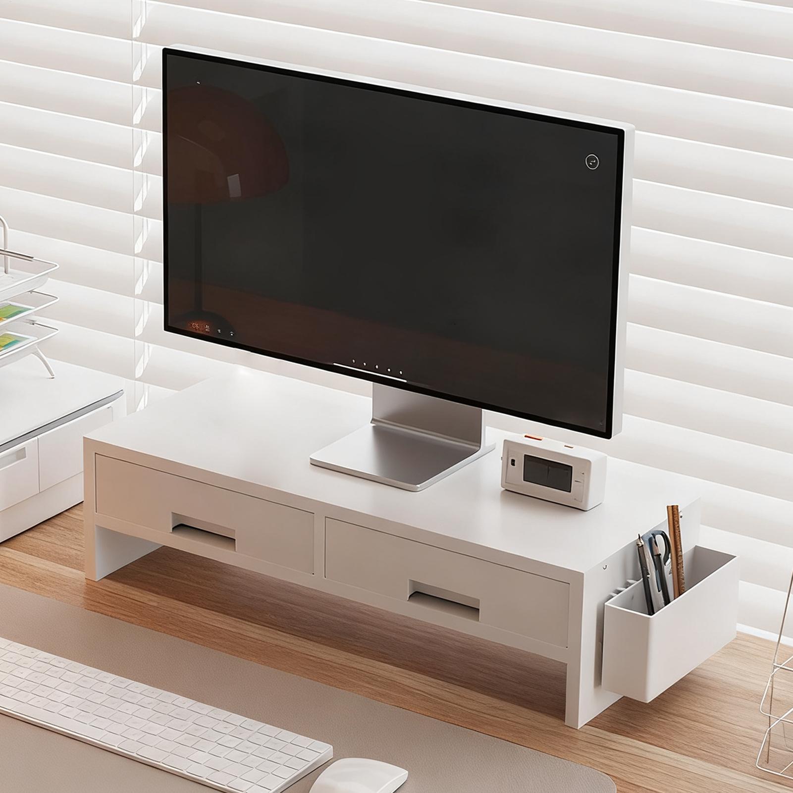 Desk Setup Riser - 책상 모니터 스탠드 라이저 더블 서랍