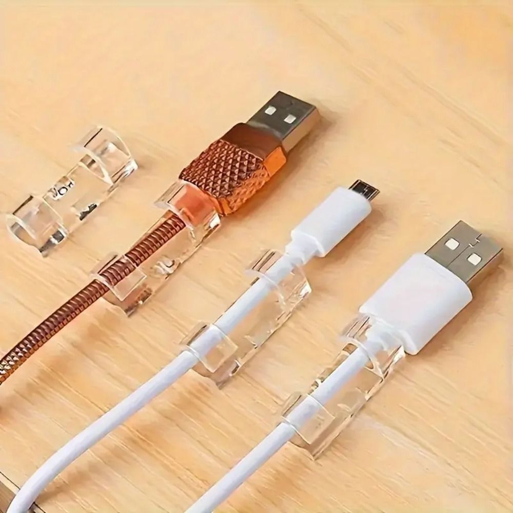 Desk Setup Simple - 20개 경량 자가 접착 충전 케이블