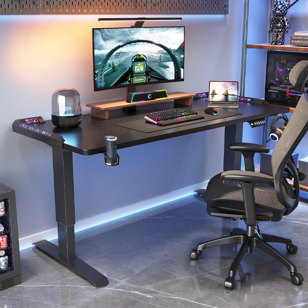 Gaming Setup Desk - 높이 조절 가능한 전동식 스탠딩 데스크,