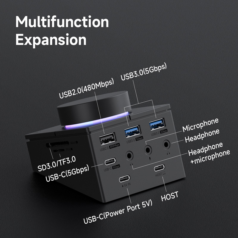 Hagibis 손잡이 USB C 허브(단축 버튼 포함) - Desk Setup Gadgets 리뷰 및 가격