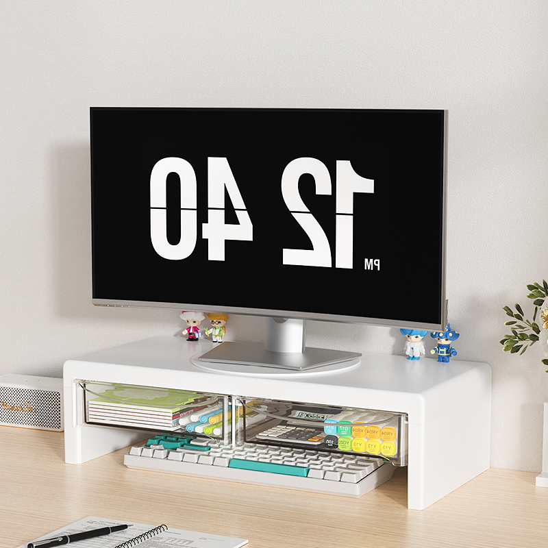 2단 모니터 스탠드, 서랍이 있는 플라스틱 모니터 라이 - Desk Setup Riser 리뷰 및 가격