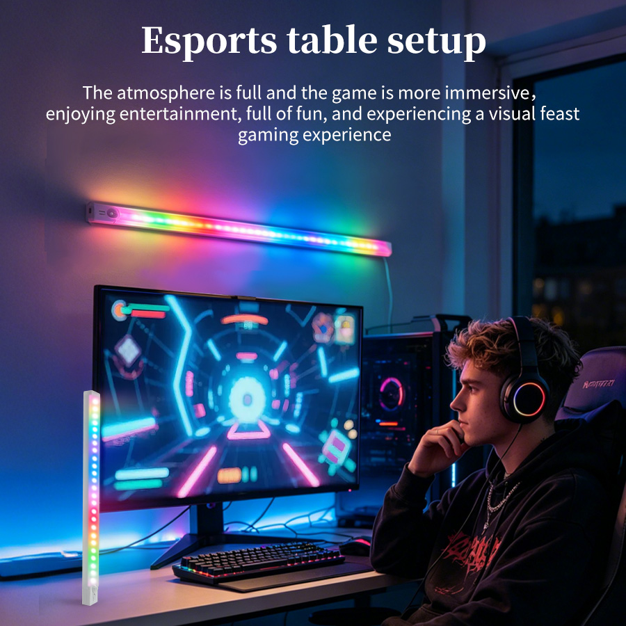 충전식 RGB LED 책상 조명 모션 센서 마그네틱 라 - Gaming Setup Desk 리뷰 및 가격