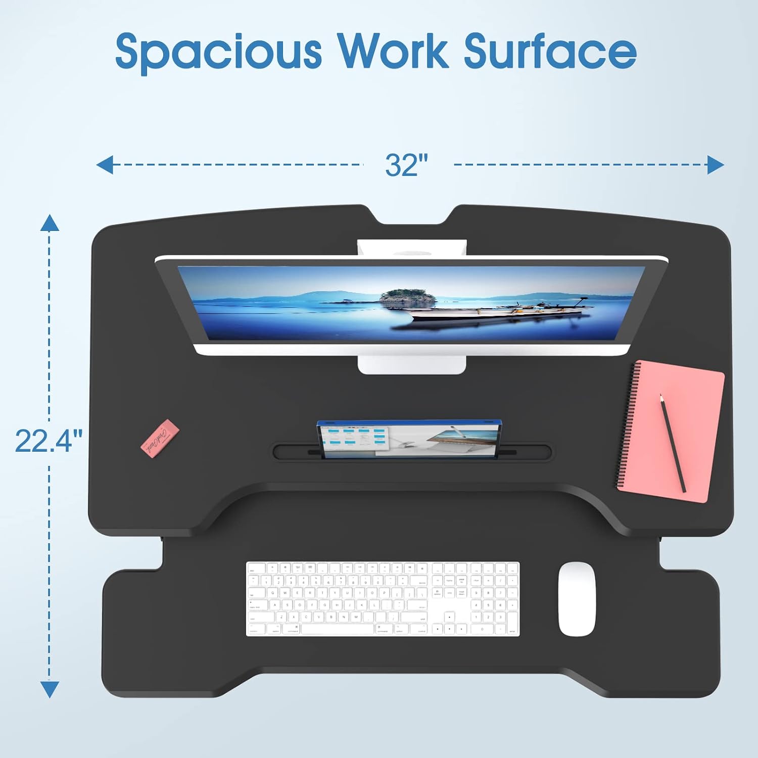 스탠딩 데스크 컨버터, 높이 조절 가능한 앉아서 서서  - Desk Setup With Keyboard Tray 리뷰 및 가격