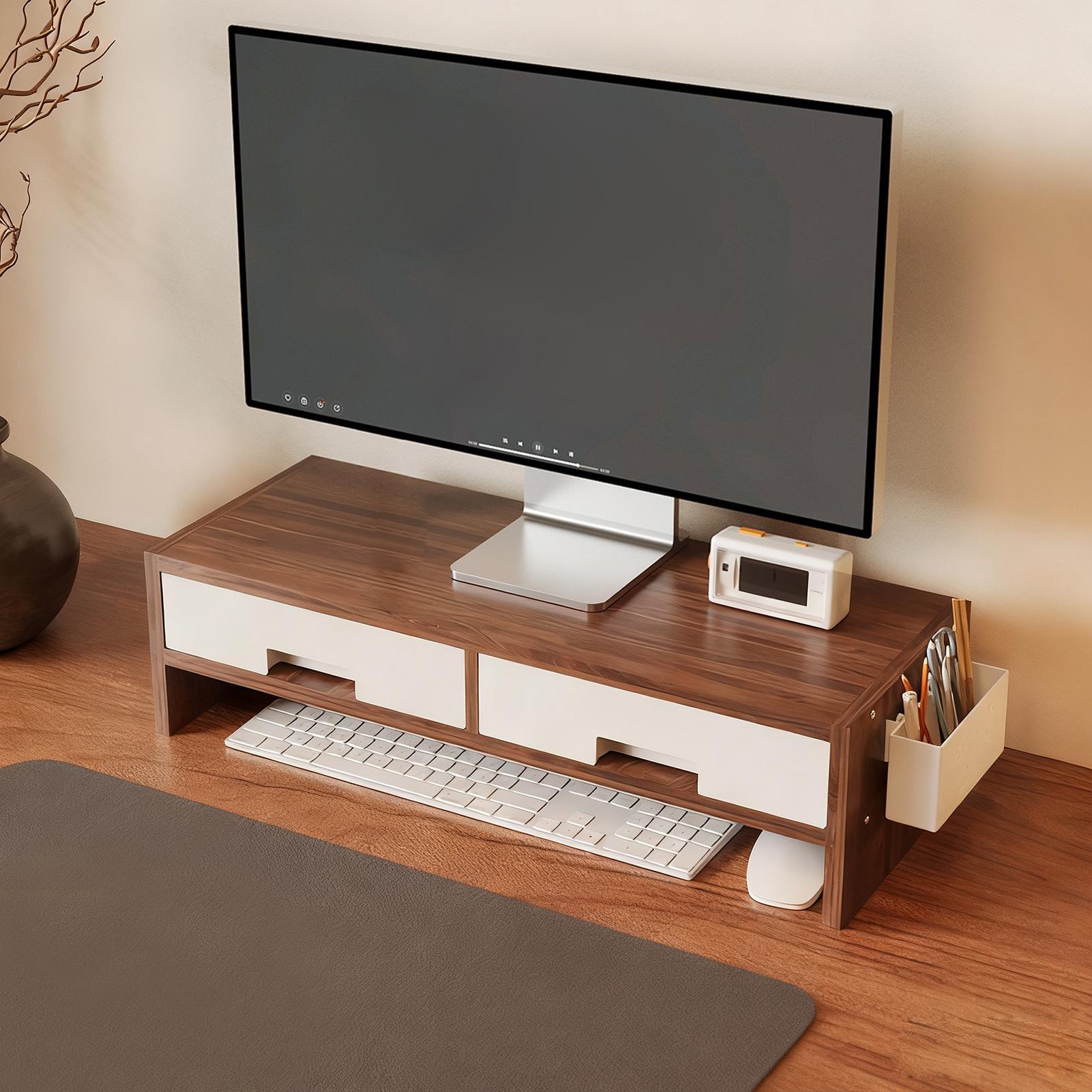 책상 모니터 스탠드 라이저 더블 서랍 인체공학적 정리함 - Desk Setup Riser 리뷰 및 가격