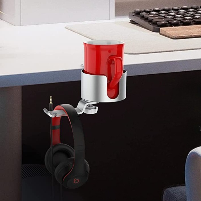 프리미엄 회전식 컵홀더 알루미늄 데스크 마운트(헤드폰  - Gaming Setup Desk 리뷰 및 가격