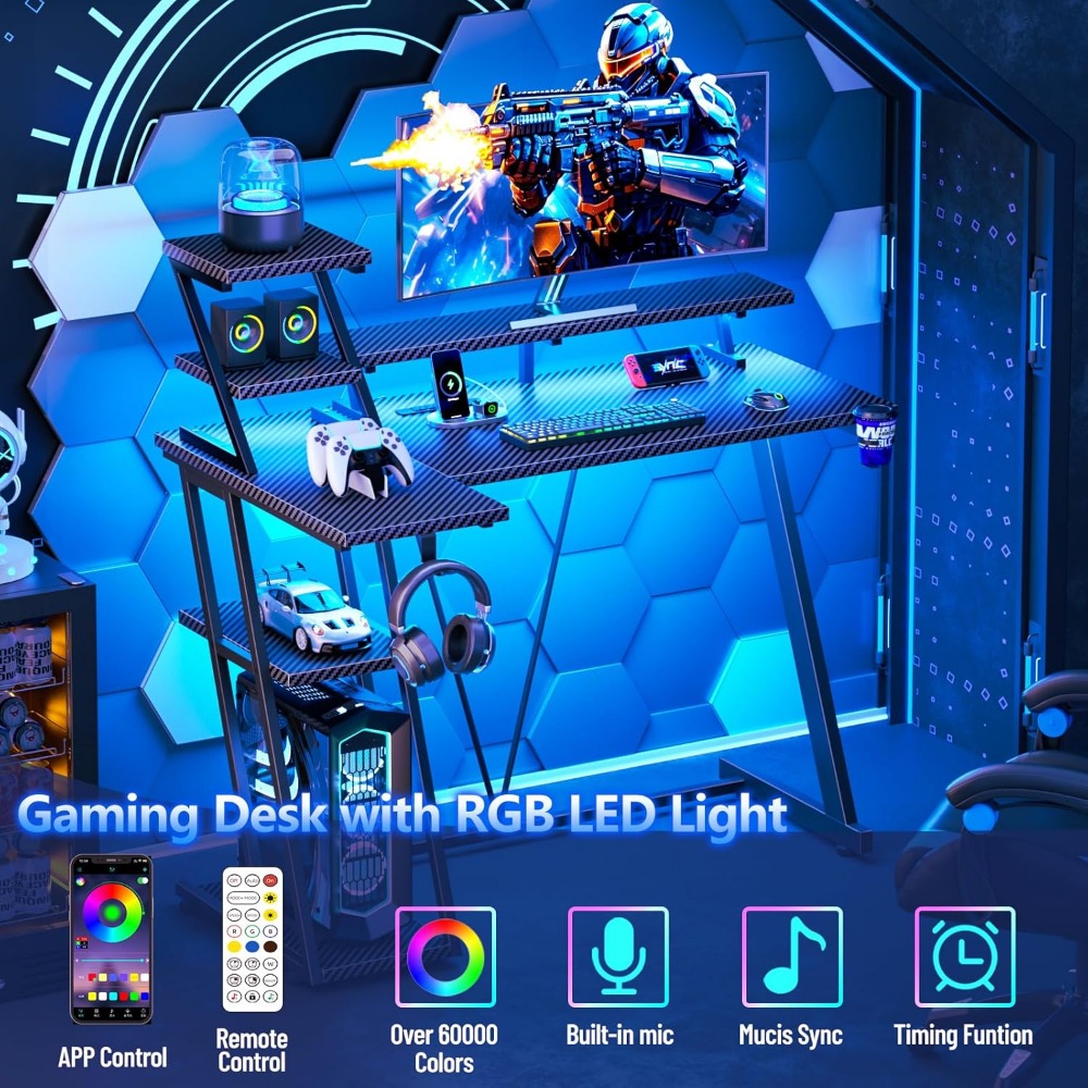 프리미엄 39인치 게이밍 책상 (LED 조명 및 전원  - Gaming Setup Desk 리뷰 및 가격