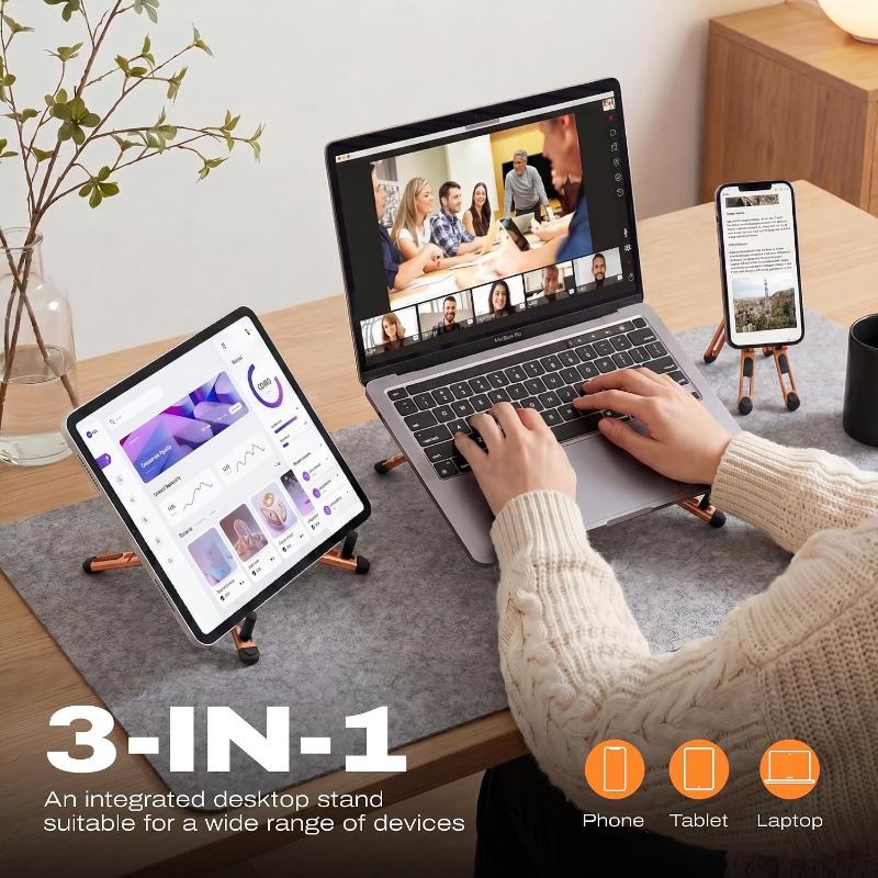 노트북, 태블릿, 휴대폰용 3-in-1 마그네틱 접이식 - Desk Setup Riser 리뷰 및 가격