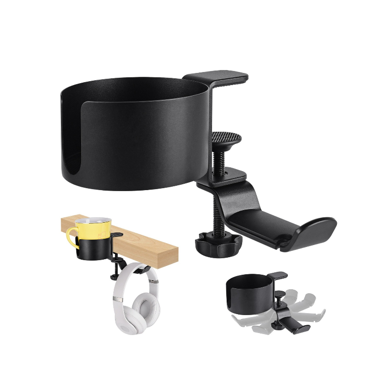 360 °   회전식 책상 헤드폰 홀더, 컵 랙 포함, - Gaming Setup Desk 리뷰 및 가격
