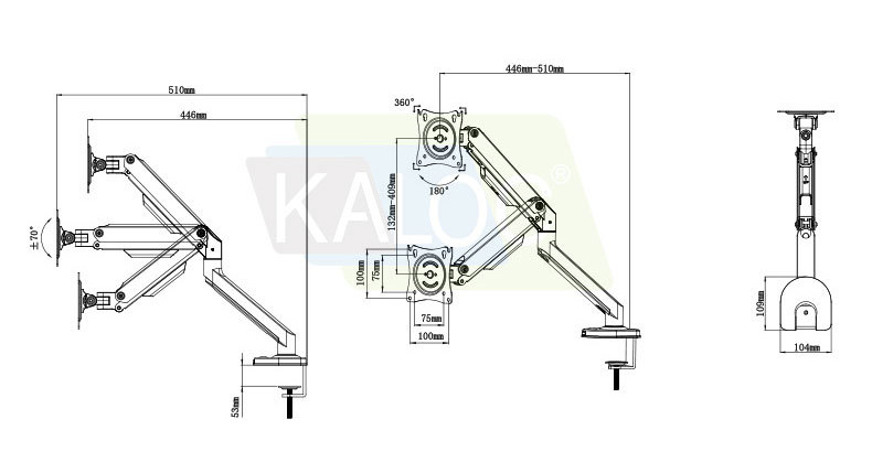 D200 2-9kg 인체공학적 듀얼 암 기계식 스프링  - Monitor Arm Clamp 리뷰 및 가격