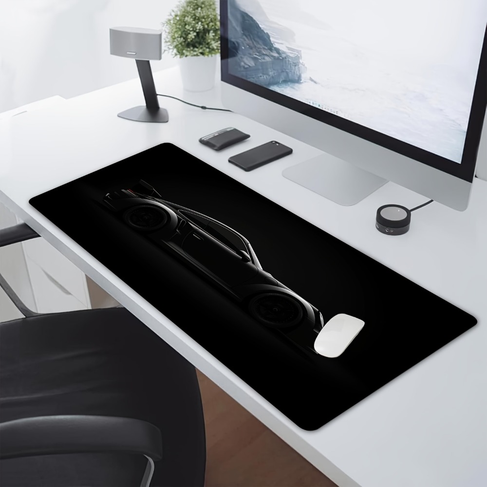 샌디드 블랙 게이밍 마우스 패드 - 레이싱 디자인 에디 - Desk Setup Simple 리뷰 및 가격