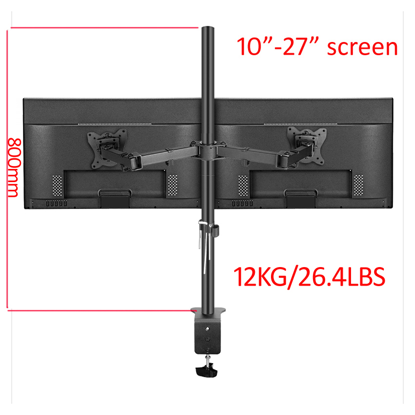 T902-280 360도 회전 스틸 10'-27' 듀얼 - Monitor Arm Clamp 리뷰 및 가격