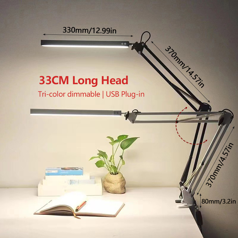 33CM LED 책상 램프 조정 가능한 접이식 더블 스 - Desk Setup Computer 리뷰 및 가격