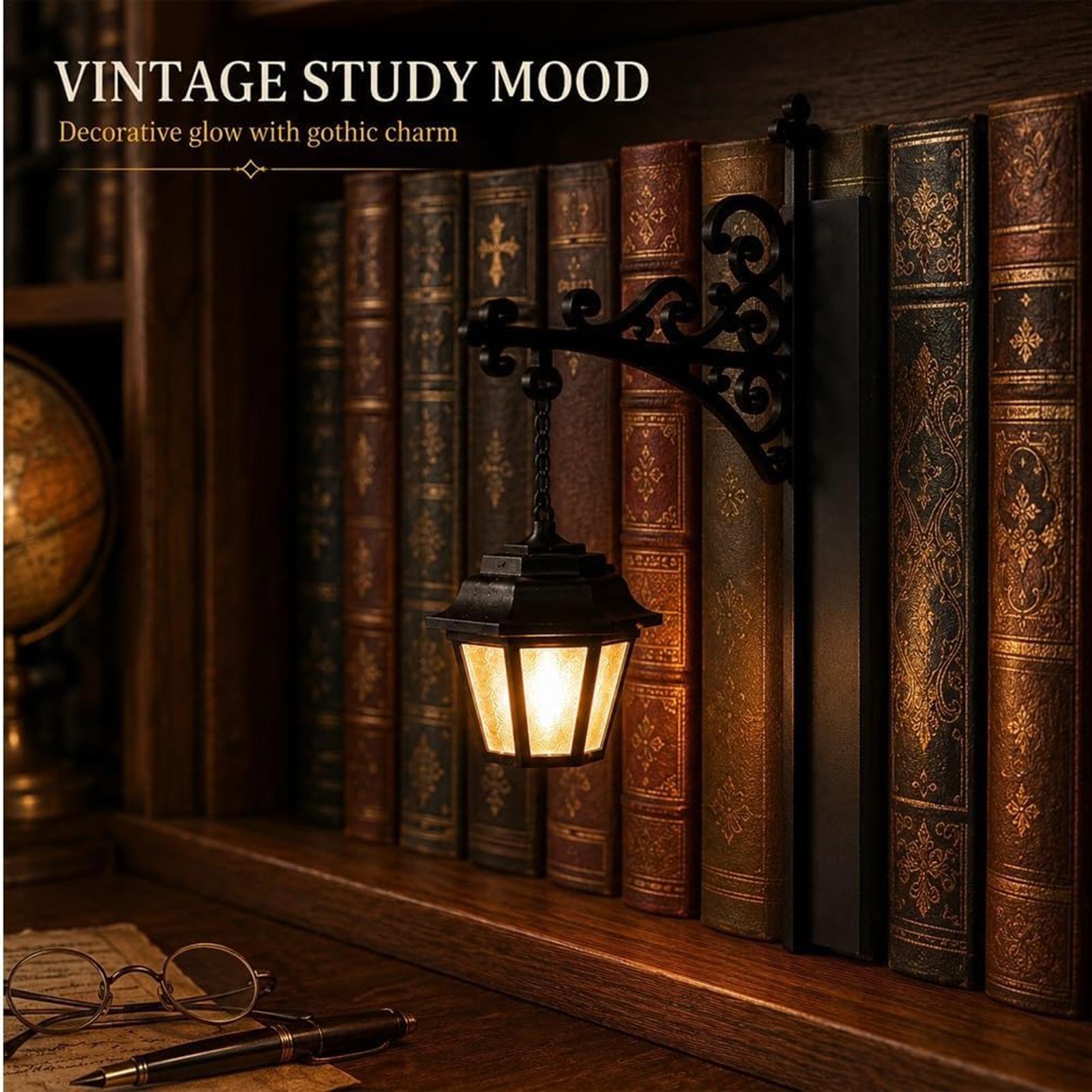 LED 따뜻한 랜턴 장식 책장 조명 책장 램프 빈티지  - Desk Setup Vintage 리뷰 및 가격