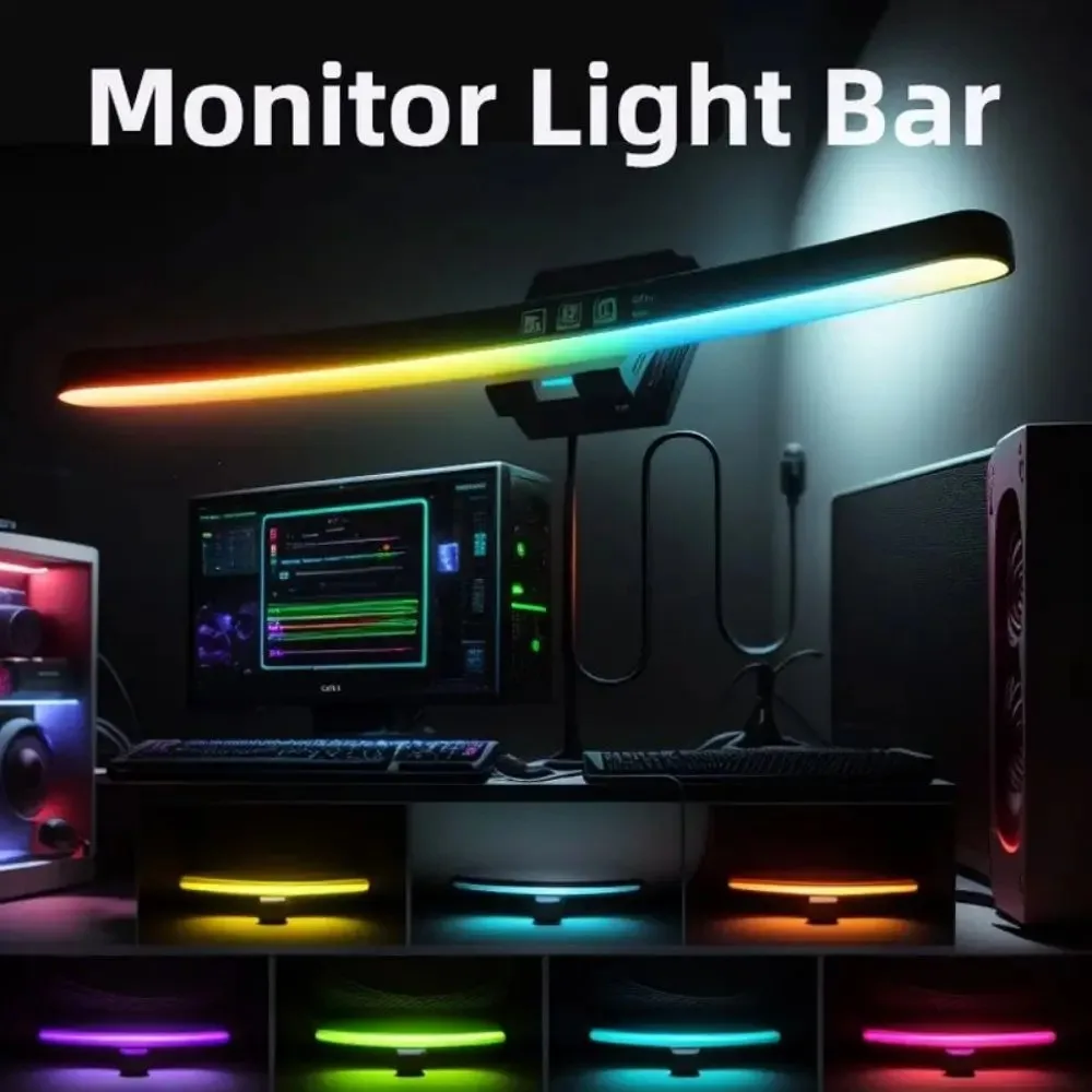 컴퓨터 모니터 라이트 바 RGB 음악 리듬 스크린 행잉 - Gaming Setup Desk 리뷰 및 가격